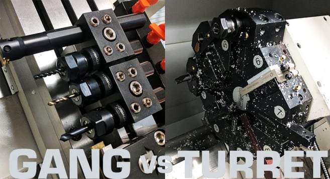 gang tooling versus turret tooling